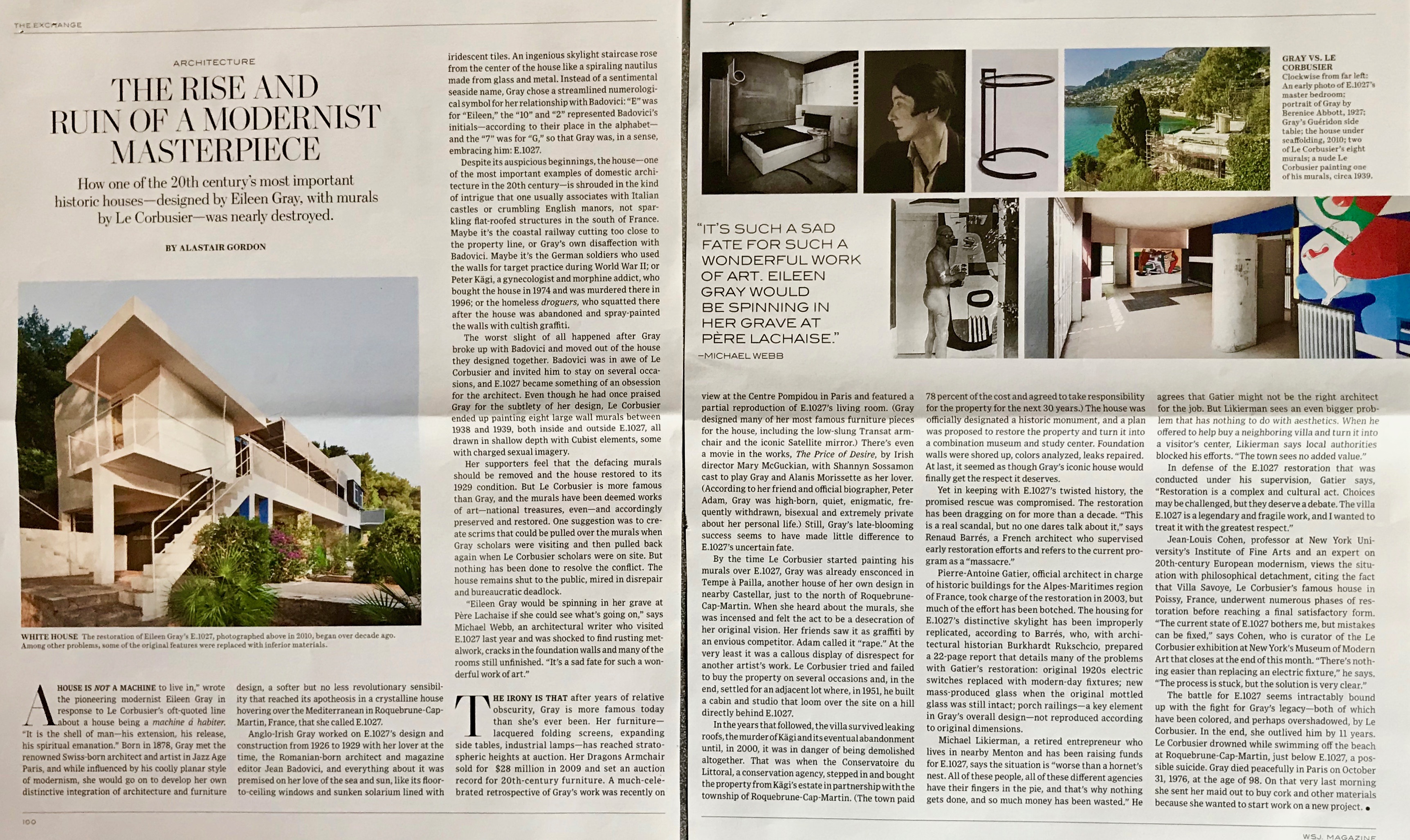 E.1027, Eileen Grey, WSJ.