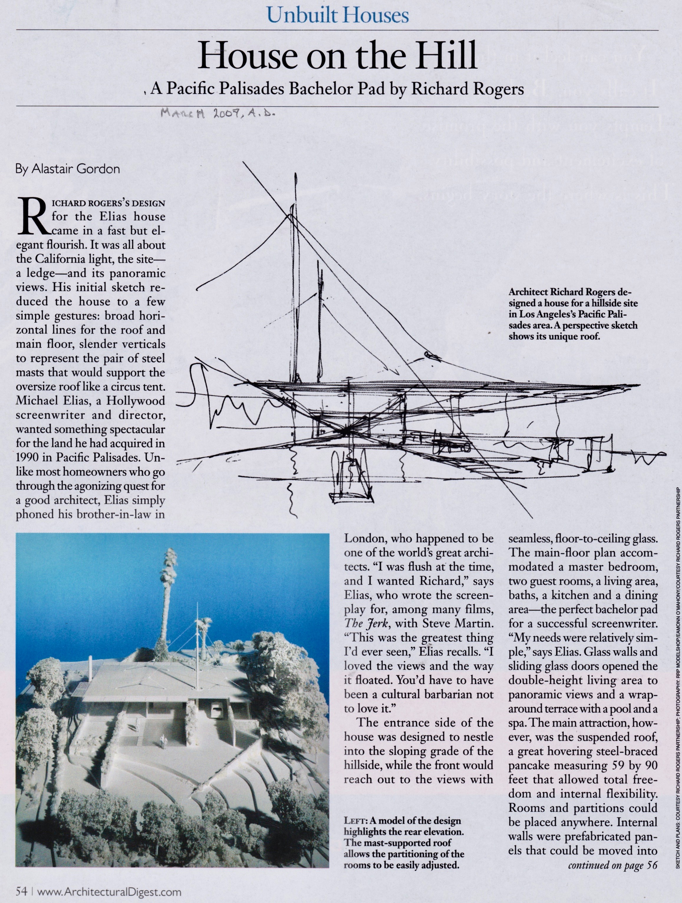 House on the Hill, Richard Rogers, (March 2007, AD)