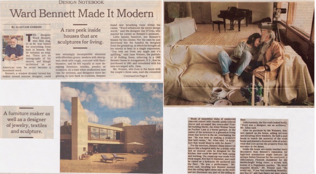 Ward Bennett Made It Modern, NYT 2